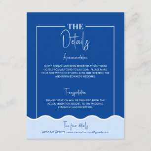 SIENNA Modern Blue Destination Details Card