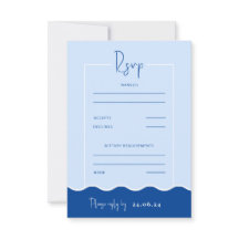 SIENNA Modern Blue Destination RSVP Response Card