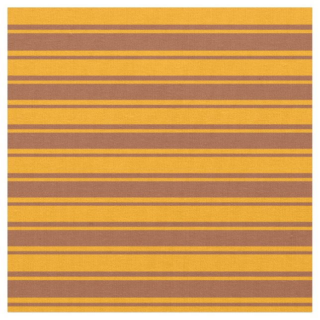 Sienna & Orange Coloured Stripes Pattern Fabric (Close Up)