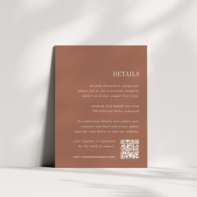Sienna Rust | All-in-One Wedding Details Enclosure Card (Creator Uploaded)