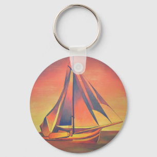 Sienna Sails at Sunset Keychain