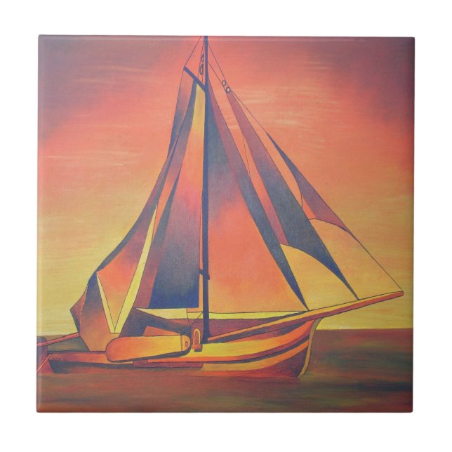 Sienna Sails at Sunset Tile (Front)