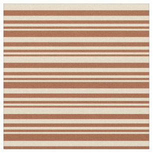 Sienna & Tan Coloured Lines Pattern Fabric
