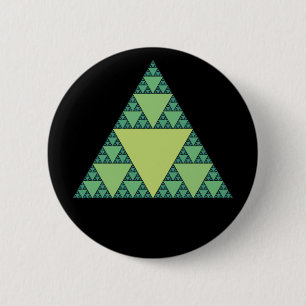 Sierpinski Triangle in shades of Green 2 Inch Round Button