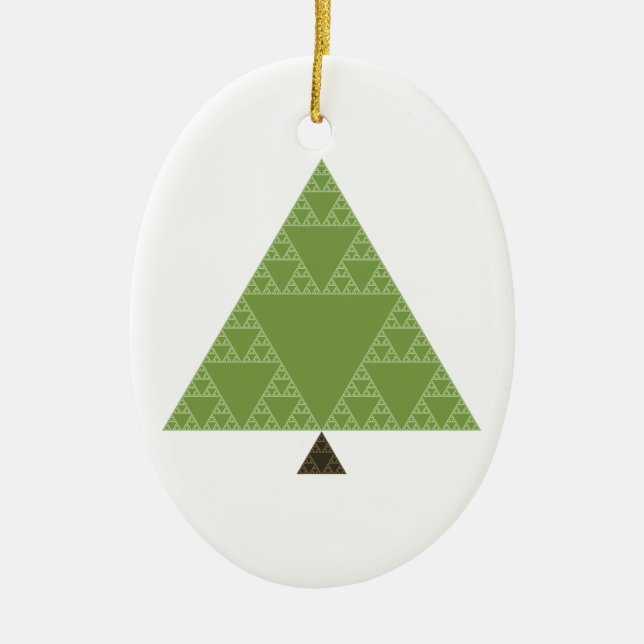 Sierpinski Triangle Tree Ceramic Ornament (Front)