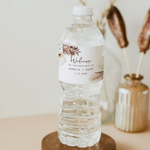SIERRA Bohemian Wedding Favour  Water Bottle Label