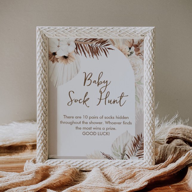 SIERRA Boho Baby Sock Hunt Baby Shower Game Sign (Creator Uploaded)
