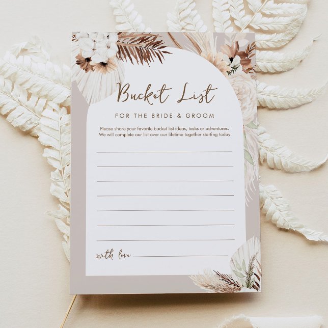 SIERRA Boho Bucket List Fête des mariées Carte de  (Créateur téléchargé)