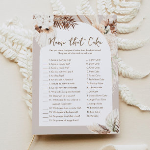 SIERRA Boho Name That Cake Bridal Shower Game Card