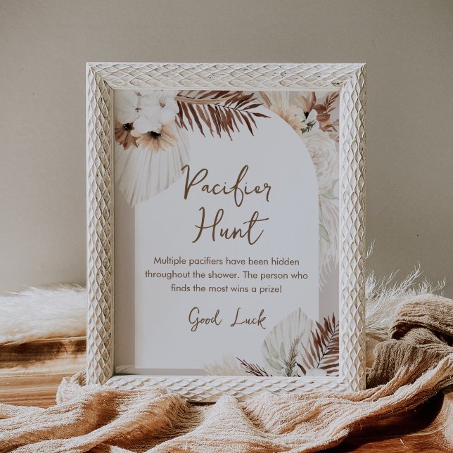 SIERRA Boho Pacifier Hunt Baby Shower Game Sign (Creator Uploaded)