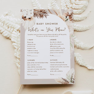 SIERRA Boho What's on your Phone Baby Shower Game Invitation
