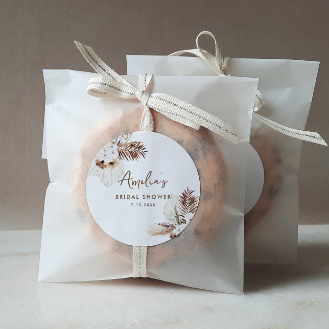 SIERRA Bohomian Bridal Shower  Classic Round Sticker (Creator Uploaded)