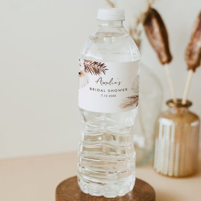 SIERRA Bohomian Bridal Shower  Water Bottle Label (Creator Uploaded)
