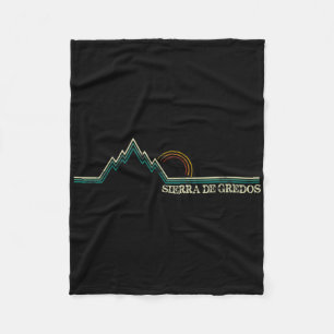 Sierra De Gredos Spain Retro Climbing, Skiing Hiki Fleece Blanket