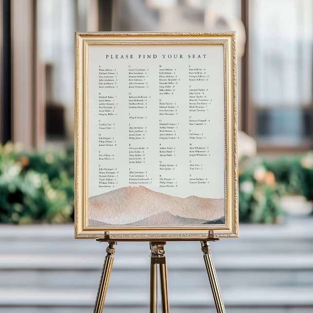 Sierra Dusk | Alphabetical Wedding Seating Chart (Creator Uploaded)