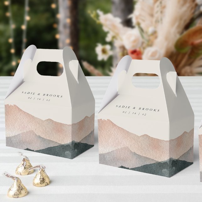 Sierra Dusk | Desert Mountain Sunset Wedding Favor Box (Creator Uploaded)