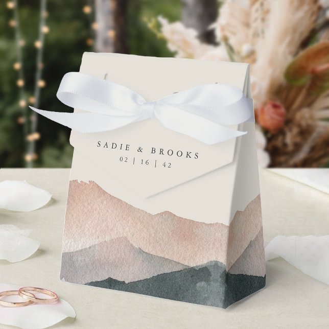 Sierra Dusk | Desert Mountain Sunset Wedding Favor Box (Creator Uploaded)