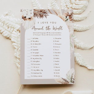SIERRA I Love You Around the World Bridal Game Invitation