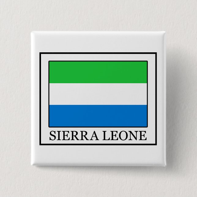 Sierra Leone 2 Inch Square Button (Front)