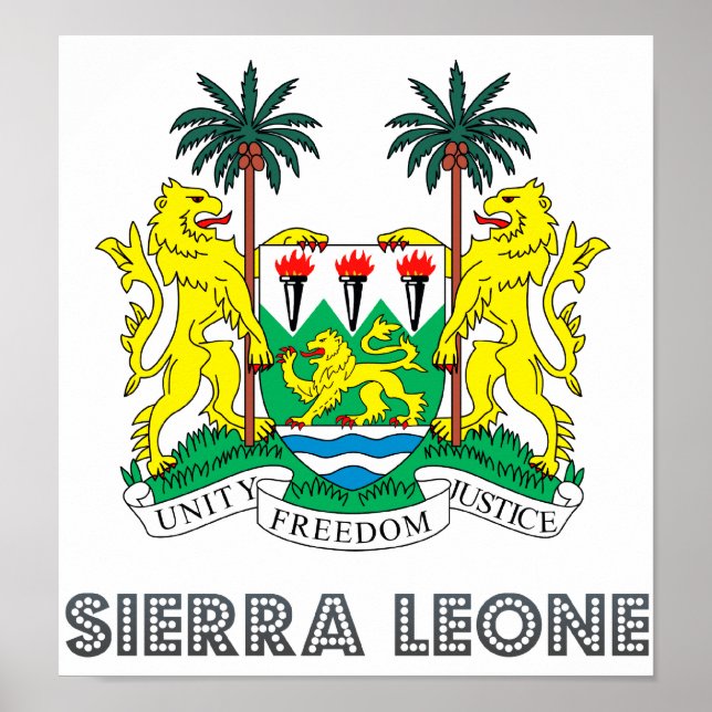 Sierra Leone Coat of Arms Poster (Front)