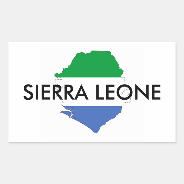 sierra leone country flag shape map symbol sticker (Front)