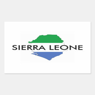 sierra leone country flag shape map symbol sticker