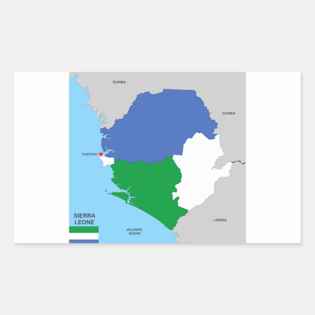 sierra leone country political map flag sticker (Front)