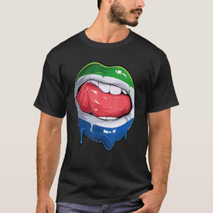 Sierra Leone Fan Flag Mouth Soccer Sierra Leonean T-Shirt