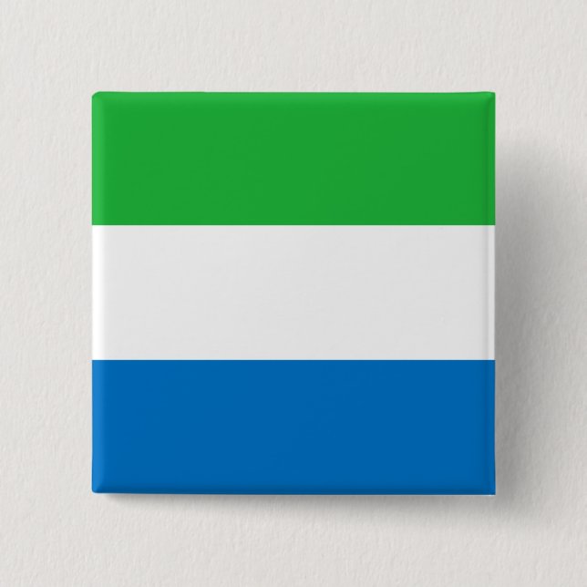 Sierra Leone Flag 2 Inch Square Button (Front)