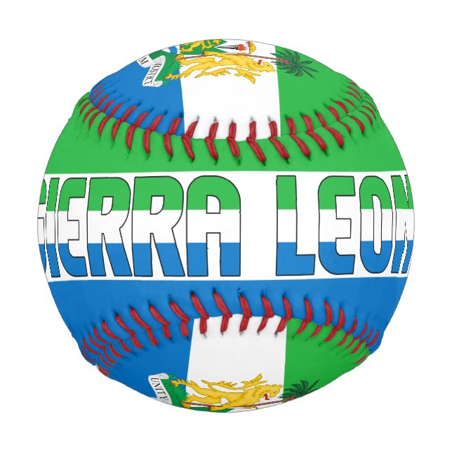 Sierra Leone Flag and Coat of Arms Patriotic Baseball (Front)
