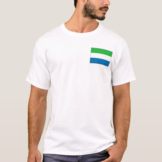 Sierra Leone Flag and Map T-Shirt (Front)