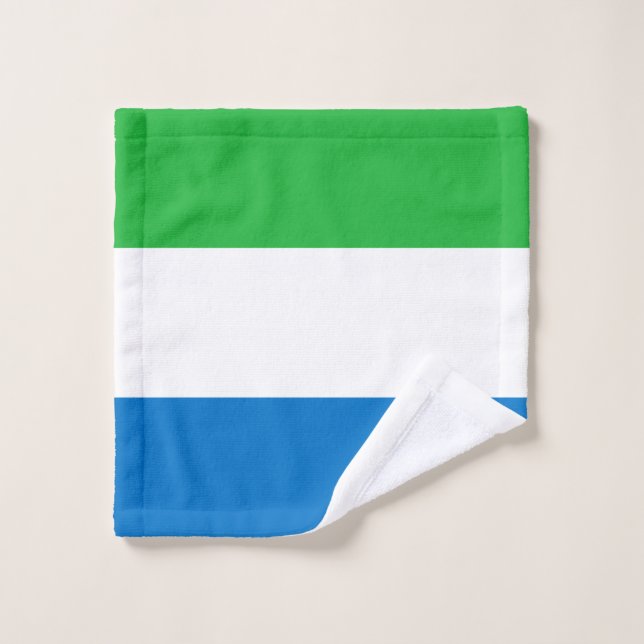 Sierra Leone Flag Bath Towel Set (Wash Cloth)