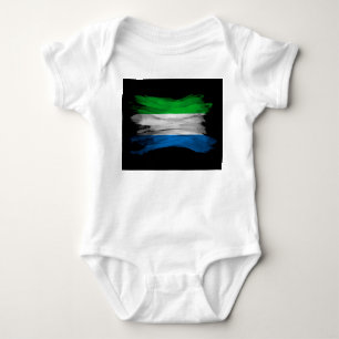 Sierra Leone flag brush stroke, national flag Baby Bodysuit