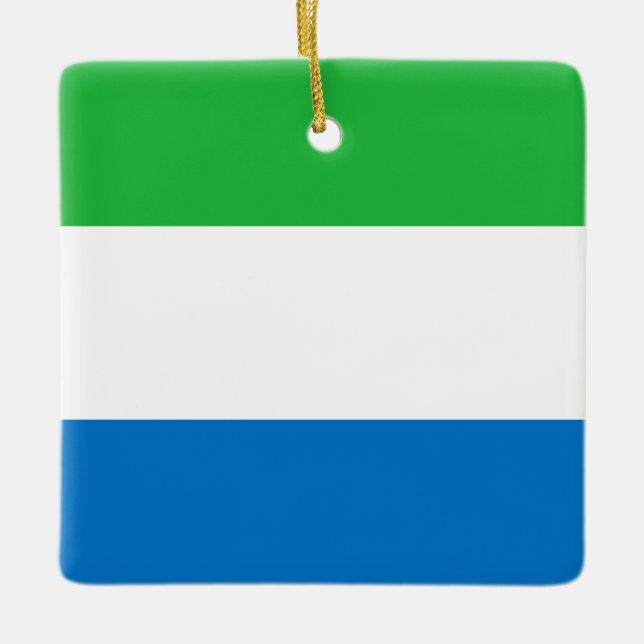Sierra Leone Flag  Ceramic Ornament (Front)