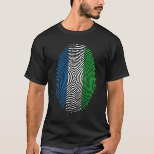 Sierra Leone Flag Dna Fingerprint Men Women Kids 1 T-Shirt