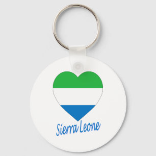 Sierra Leone Flag Heart Keychain