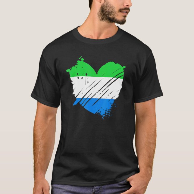Sierra Leone Flag I love DNA Sierra Leoner T-Shirt (Front)