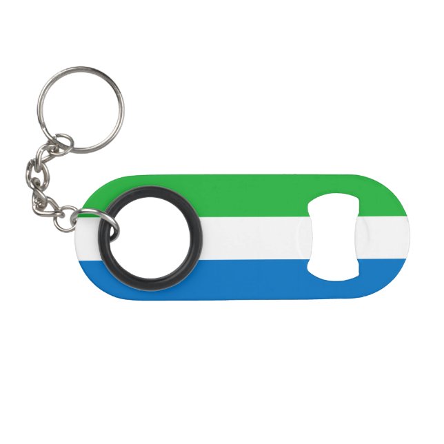 Sierra Leone Flag Keychain Bottle Opener (Front (Horizontal))