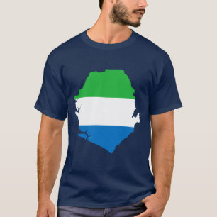 Sierra Leone Flag Map T-Shirt