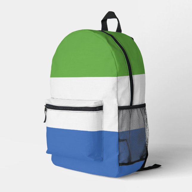 Sierra Leone flag Printed Backpack (Back Corner Right)
