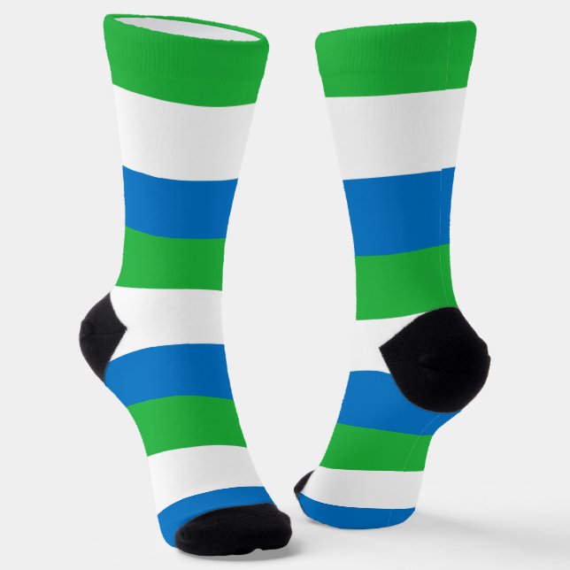 Sierra Leone Flag Socks (Angled)
