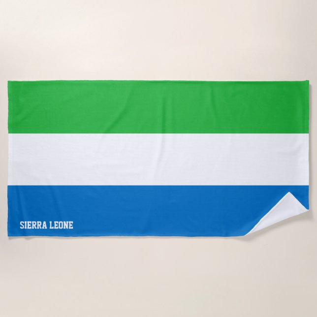 Sierra Leone Flag Splendid Patriotic Beach Towel (Front)