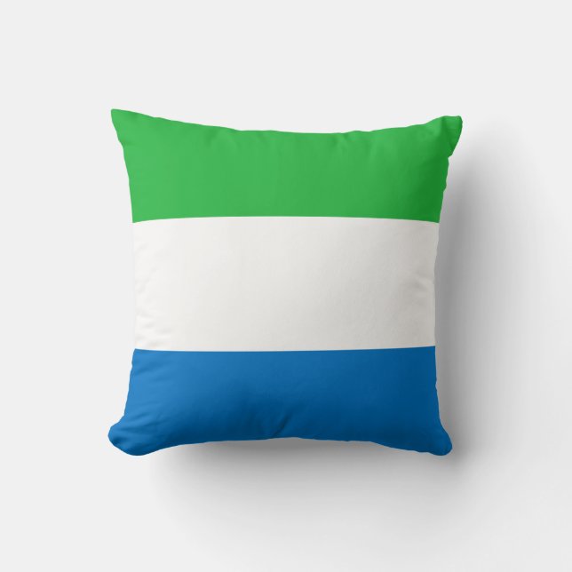Sierra Leone Flag Throw Pillow (Front)