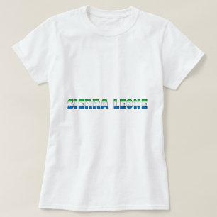 Sierra Leone Hearts Typography Country Flag Colour T-Shirt