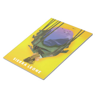 sierra leone illustrated map travel poster notepad