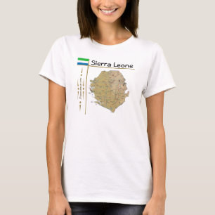 Sierra Leone Map + Flag + Title T-Shirt