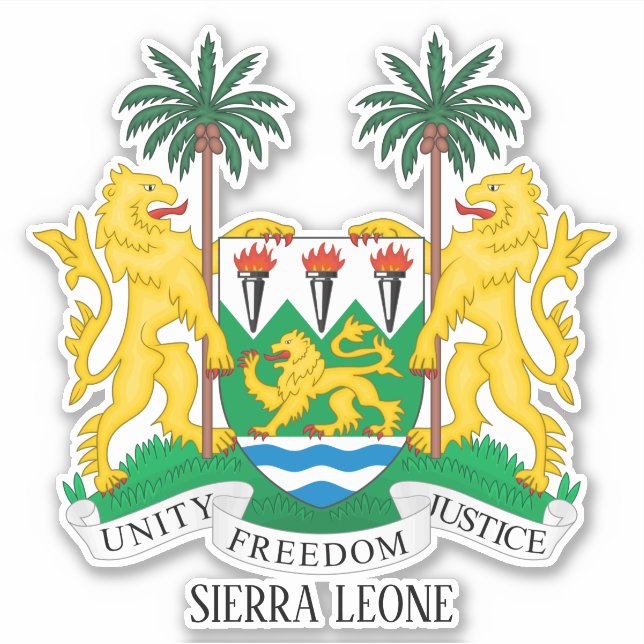 Sierra Leone National Coat Of Arms Patriotic (Front)