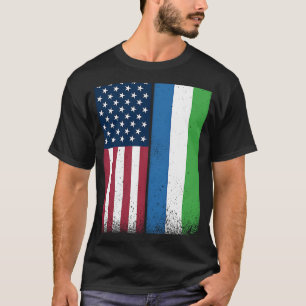 Sierra Leone  Sierra Leonean American Flags Proud  T-Shirt
