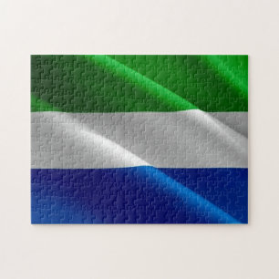 Sierra Leone - Waving Flag - Jigsaw Puzzle