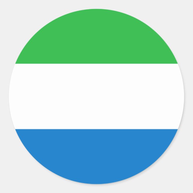 Sierra Leonean Flag, Flag of Sierra Leone Classic Round Sticker (Front)